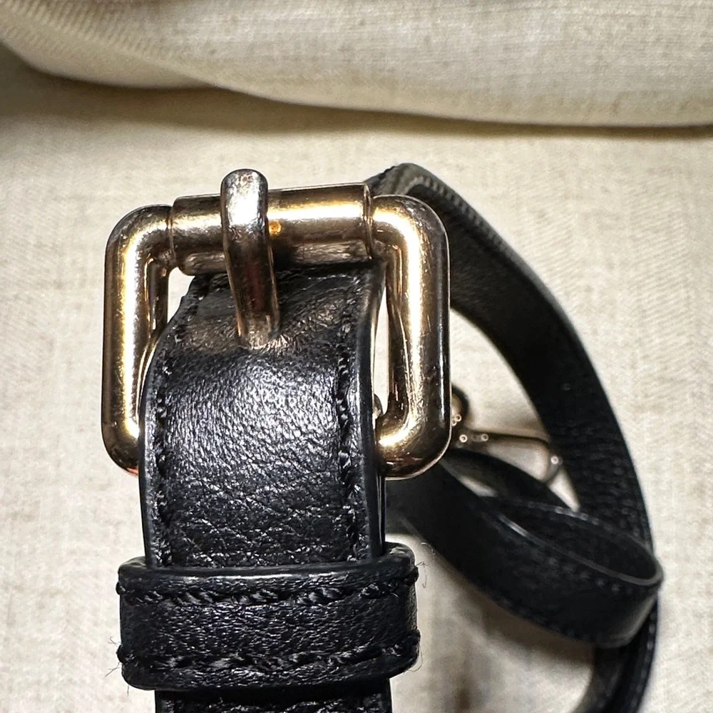 Michael Kors Black Leather Bag Replacement Strap with Gold Accents - Picture 3 of 8